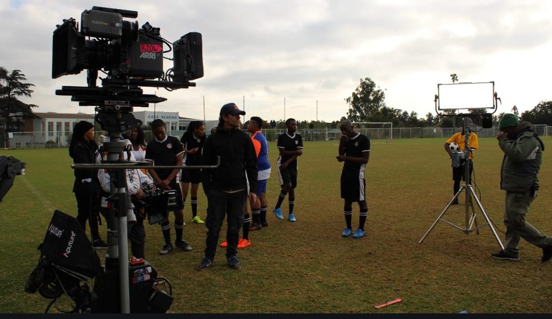 Behind the camera during Soccer Season filming